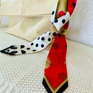 Rare Henri Bendel mini scarf, one and only with two-sided print.